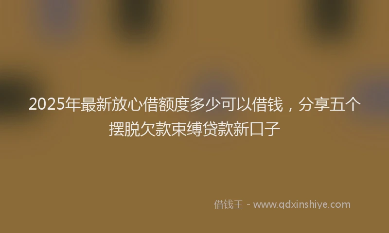 2025年最新放心借额度多少可以借钱，分享五个摆脱欠款束缚贷款新口子