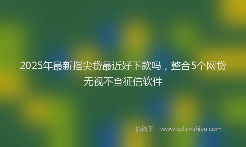 2025年最新指尖贷最近好下款吗，整合5个网贷无视不查征信软件