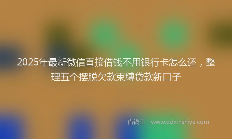 2025年最新微信直接借钱不用银行卡怎么还，整理五个摆脱欠款束缚贷款新口子