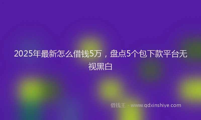 2025年最新怎么借钱5万，盘点5个包下款平台无视黑白
