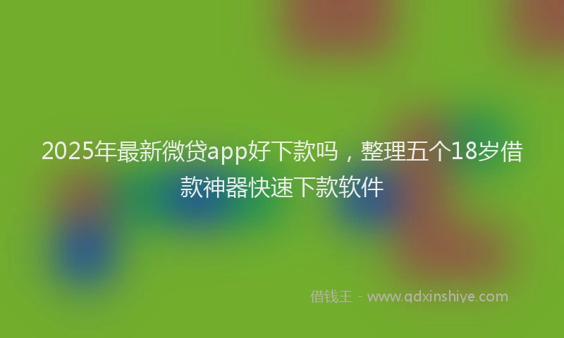 2025年最新微贷app好下款吗，整理五个18岁借款神器快速下款软件