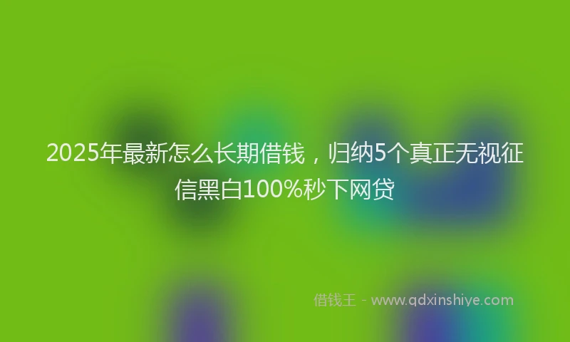 2025年最新怎么长期借钱，归纳5个真正无视征信黑白100%秒下网贷