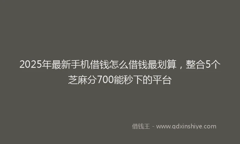 2025年最新手机借钱怎么借钱最划算，整合5个芝麻分700能秒下的平台
