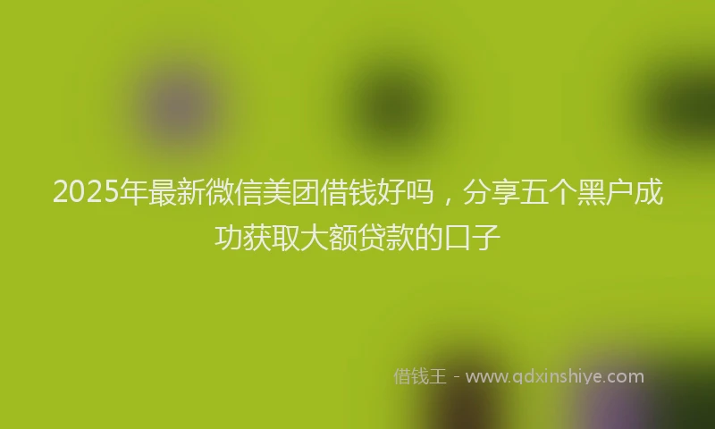 2025年最新微信美团借钱好吗，分享五个黑户成功获取大额贷款的口子