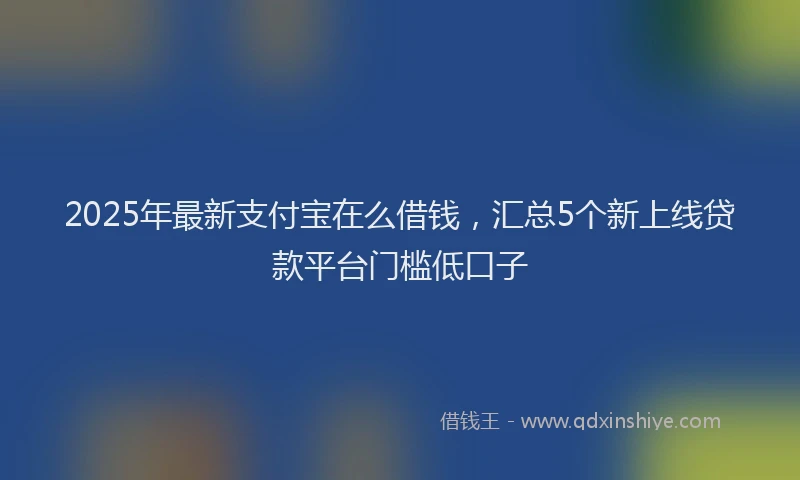 2025年最新支付宝在么借钱，汇总5个新上线贷款平台门槛低口子