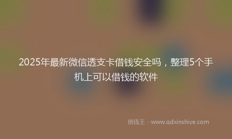 2025年最新微信透支卡借钱安全吗，整理5个手机上可以借钱的软件