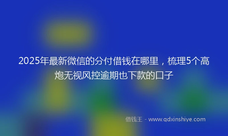 2025年最新微信的分付借钱在哪里，梳理5个高炮无视风控逾期也下款的口子
