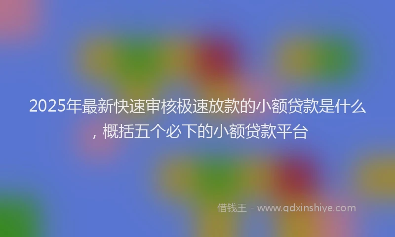 2025年最新快速审核极速放款的小额贷款是什么，概括五个必下的小额贷款平台