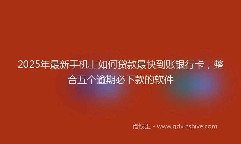 2025年最新手机上如何贷款最快到账银行卡，整合五个逾期必下款的软件