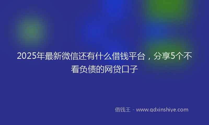 2025年最新微信还有什么借钱平台，分享5个不看负债的网贷口子