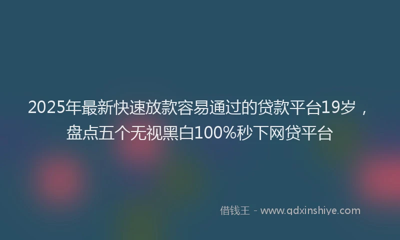 2025年最新快速放款容易通过的贷款平台19岁，盘点五个无视黑白100%秒下网贷平台