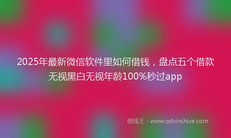 2025年最新微信软件里如何借钱，盘点五个借款无视黑白无视年龄100%秒过app