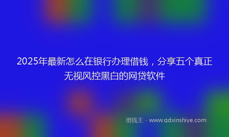 2025年最新怎么在银行办理借钱，分享五个真正无视风控黑白的网贷软件