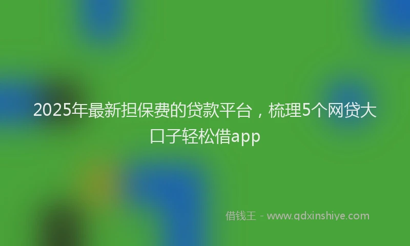 2025年最新担保费的贷款平台，梳理5个网贷大口子轻松借app