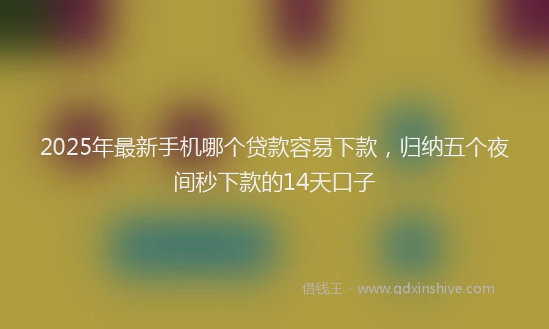 2025年最新手机哪个贷款容易下款，归纳五个夜间秒下款的14天口子