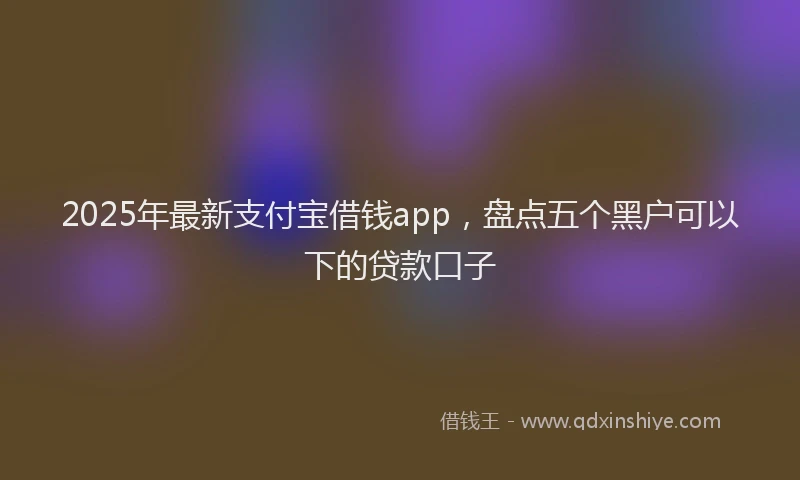 2025年最新支付宝借钱app，盘点五个黑户可以下的贷款口子