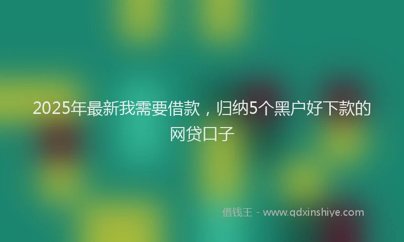 2025年最新我需要借款，归纳5个黑户好下款的网贷口子