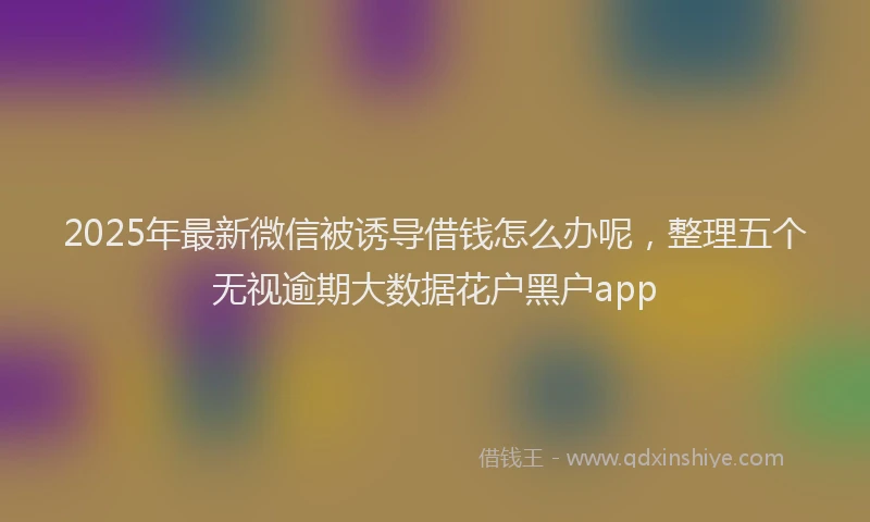 2025年最新微信被诱导借钱怎么办呢，整理五个无视逾期大数据花户黑户app