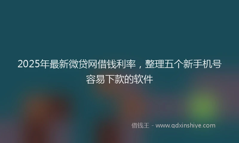 2025年最新微贷网借钱利率，整理五个新手机号容易下款的软件