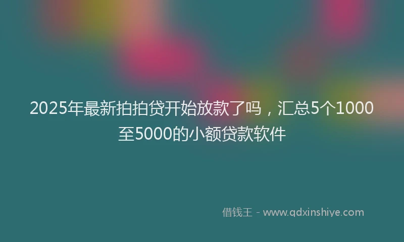 2025年最新拍拍贷开始放款了吗，汇总5个1000至5000的小额贷款软件