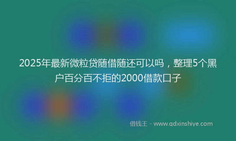 2025年最新微粒贷随借随还可以吗，整理5个黑户百分百不拒的2000借款口子