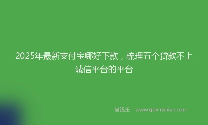 2025年最新支付宝哪好下款，梳理五个贷款不上诚信平台的平台