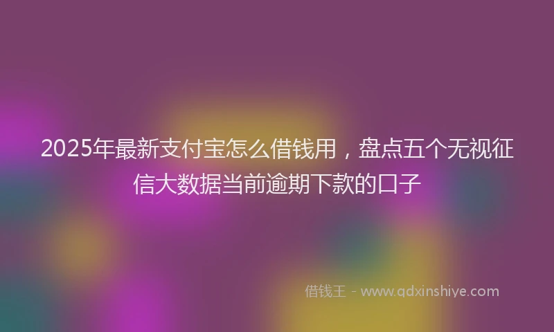 2025年最新支付宝怎么借钱用，盘点五个无视征信大数据当前逾期下款的口子
