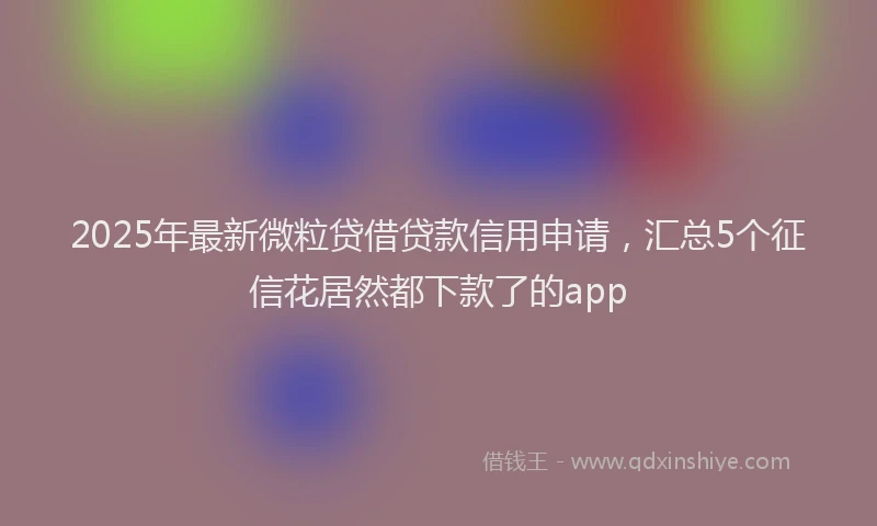 2025年最新微粒贷借贷款信用申请，汇总5个征信花居然都下款了的app