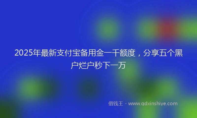 2025年最新支付宝备用金一千额度，分享五个黑户烂户秒下一万