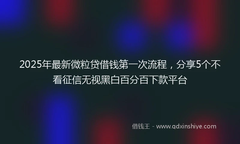 2025年最新微粒贷借钱第一次流程，分享5个不看征信无视黑白百分百下款平台