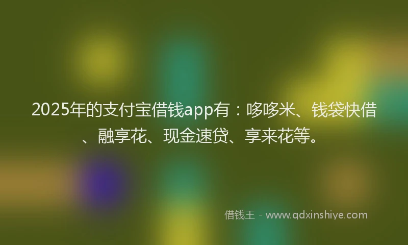 2025年的支付宝借钱app有：哆哆米、钱袋快借、融享花、现金速贷、享来花等。