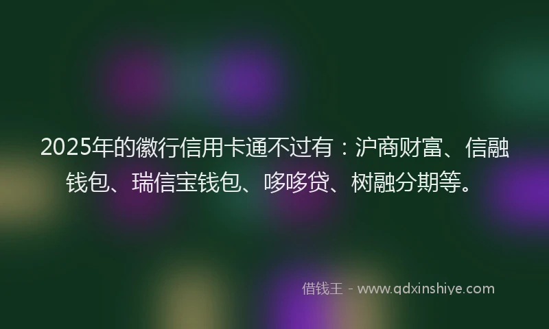2025年的徽行信用卡通不过有：沪商财富、信融钱包、瑞信宝钱包、哆哆贷、树融分期等。