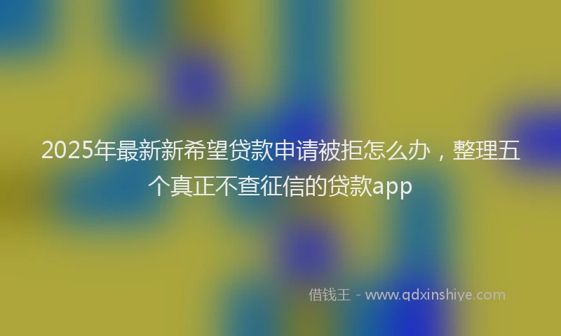 2025年最新新希望贷款申请被拒怎么办，整理五个真正不查征信的贷款app
