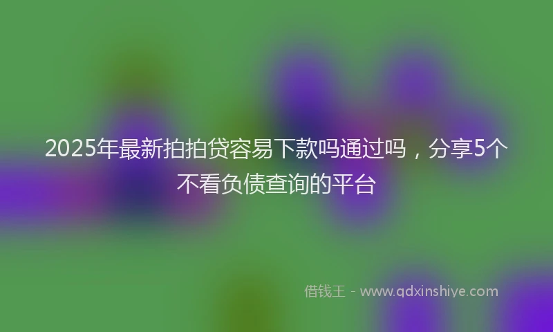 2025年最新拍拍贷容易下款吗通过吗，分享5个不看负债查询的平台