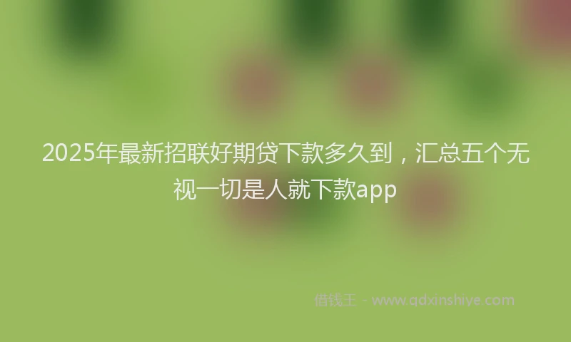 2025年最新招联好期贷下款多久到，汇总五个无视一切是人就下款app