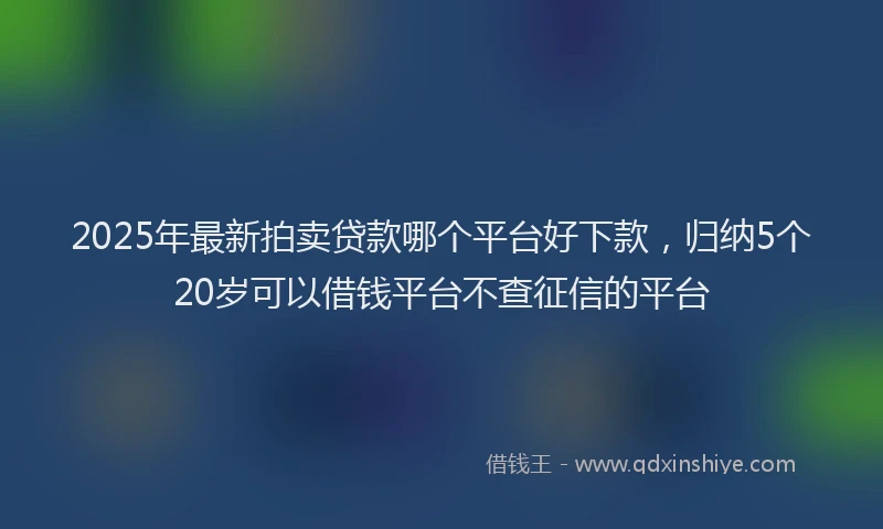 2025年最新拍卖贷款哪个平台好下款，归纳5个20岁可以借钱平台不查征信的平台