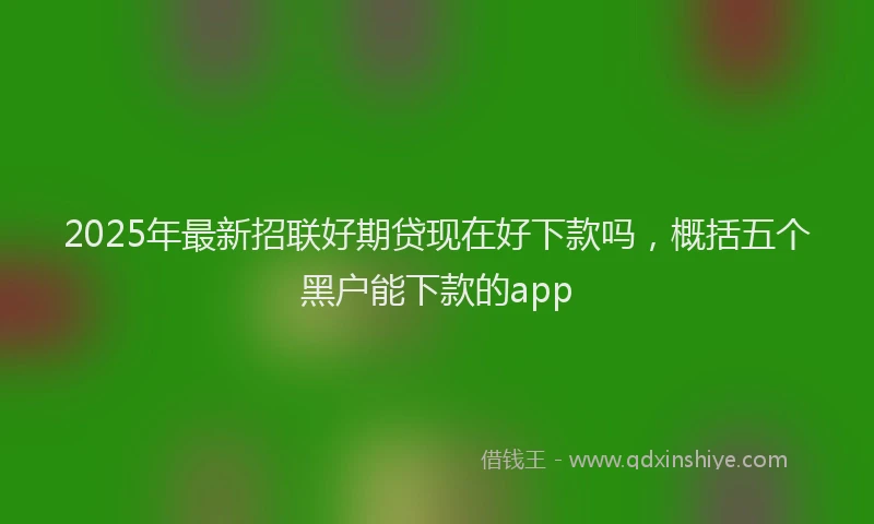 2025年最新招联好期贷现在好下款吗，概括五个黑户能下款的app