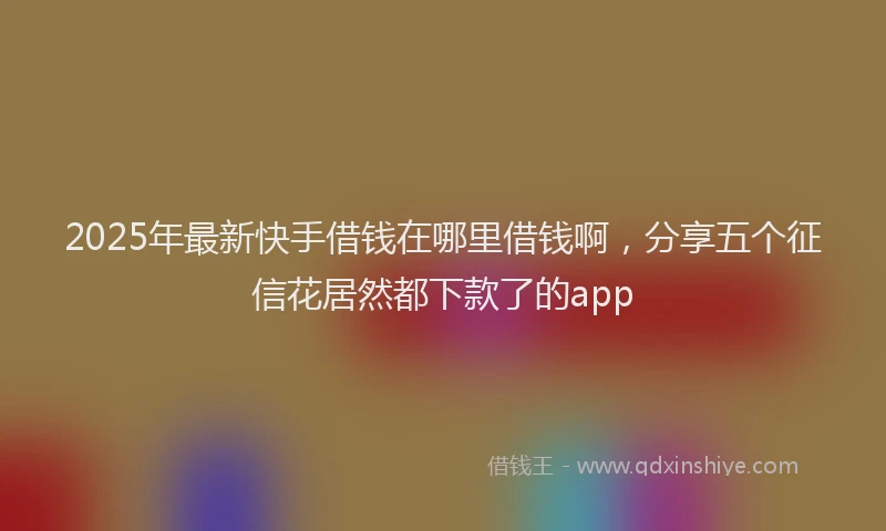 2025年最新快手借钱在哪里借钱啊，分享五个征信花居然都下款了的app