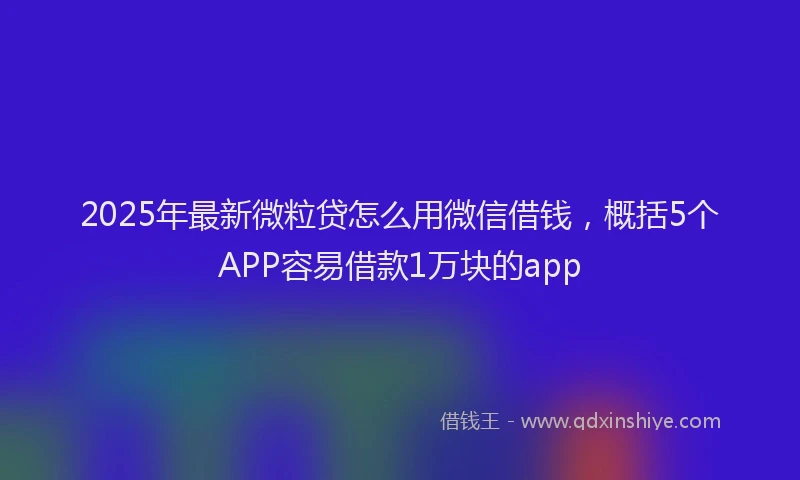 2025年最新微粒贷怎么用微信借钱，概括5个APP容易借款1万块的app