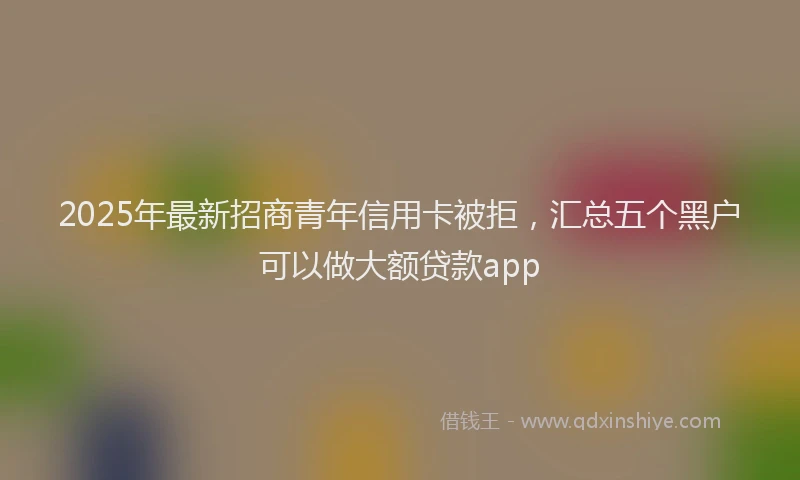 2025年最新招商青年信用卡被拒，汇总五个黑户可以做大额贷款app