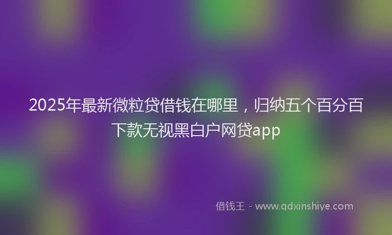 2025年最新微粒贷借钱在哪里，归纳五个百分百下款无视黑白户网贷app