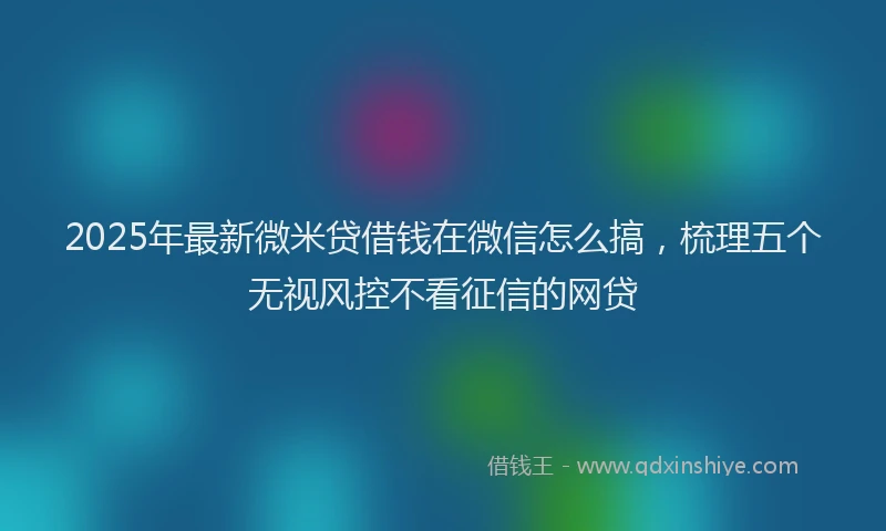 2025年最新微米贷借钱在微信怎么搞，梳理五个无视风控不看征信的网贷