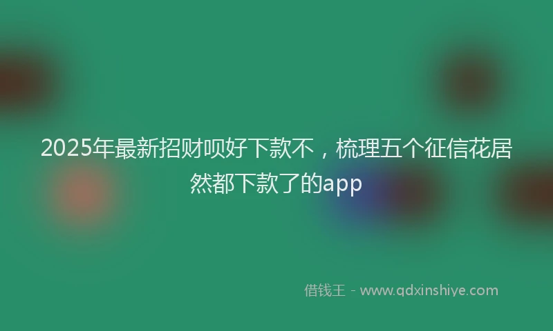 2025年最新招财呗好下款不，梳理五个征信花居然都下款了的app