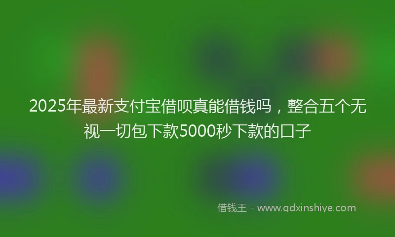 2025年最新支付宝借呗真能借钱吗，整合五个无视一切包下款5000秒下款的口子