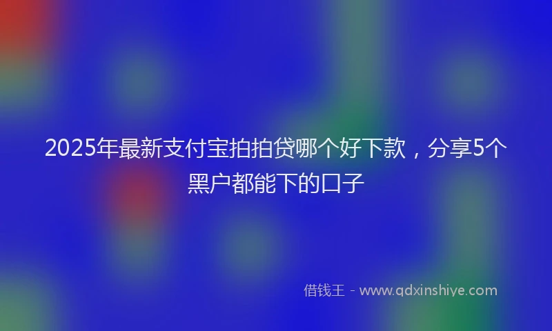 2025年最新支付宝拍拍贷哪个好下款，分享5个黑户都能下的口子