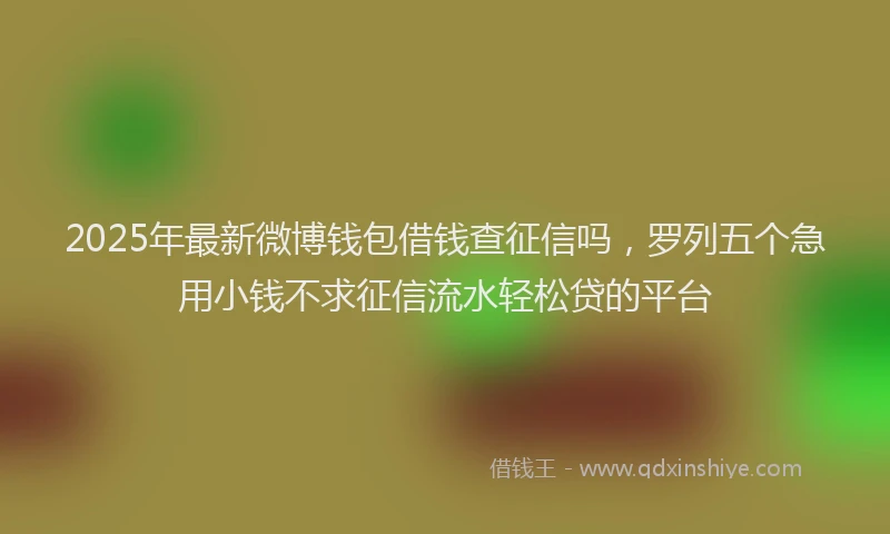 2025年最新微博钱包借钱查征信吗，罗列五个急用小钱不求征信流水轻松贷的平台