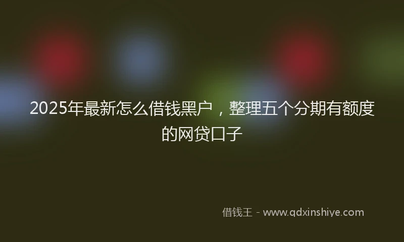 2025年最新怎么借钱黑户，整理五个分期有额度的网贷口子