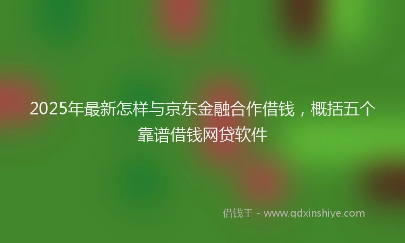 2025年最新怎样与京东金融合作借钱，概括五个靠谱借钱网贷软件