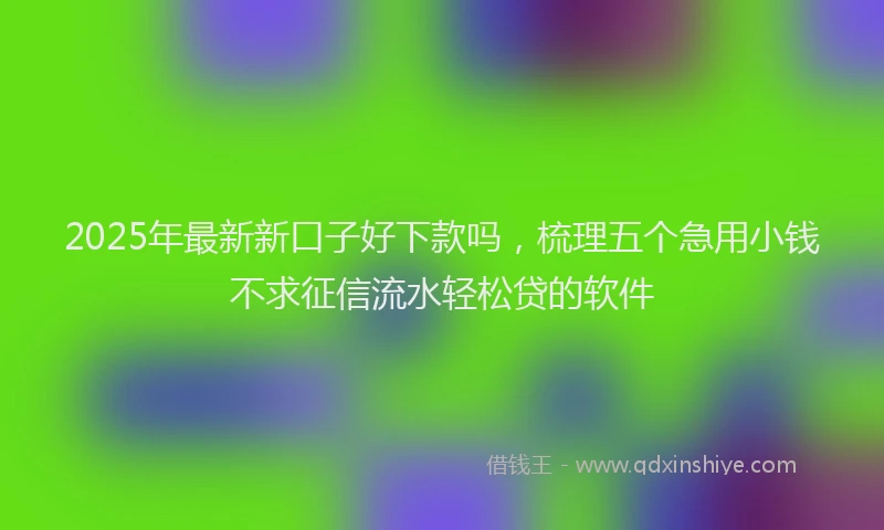 2025年最新新口子好下款吗，梳理五个急用小钱不求征信流水轻松贷的软件