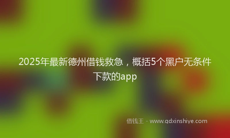 2025年最新德州借钱救急，概括5个黑户无条件下款的app